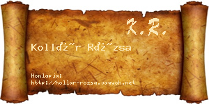 Kollár Rózsa névjegykártya